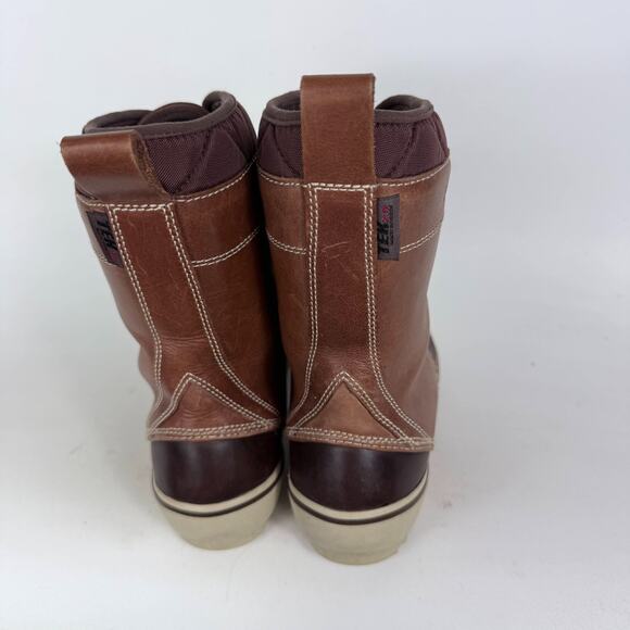 L.L. Bean Mid-Calf Duck Boots Women's 8.5 Brown Leather Lace-Up Insulated - Picture 7 of 10